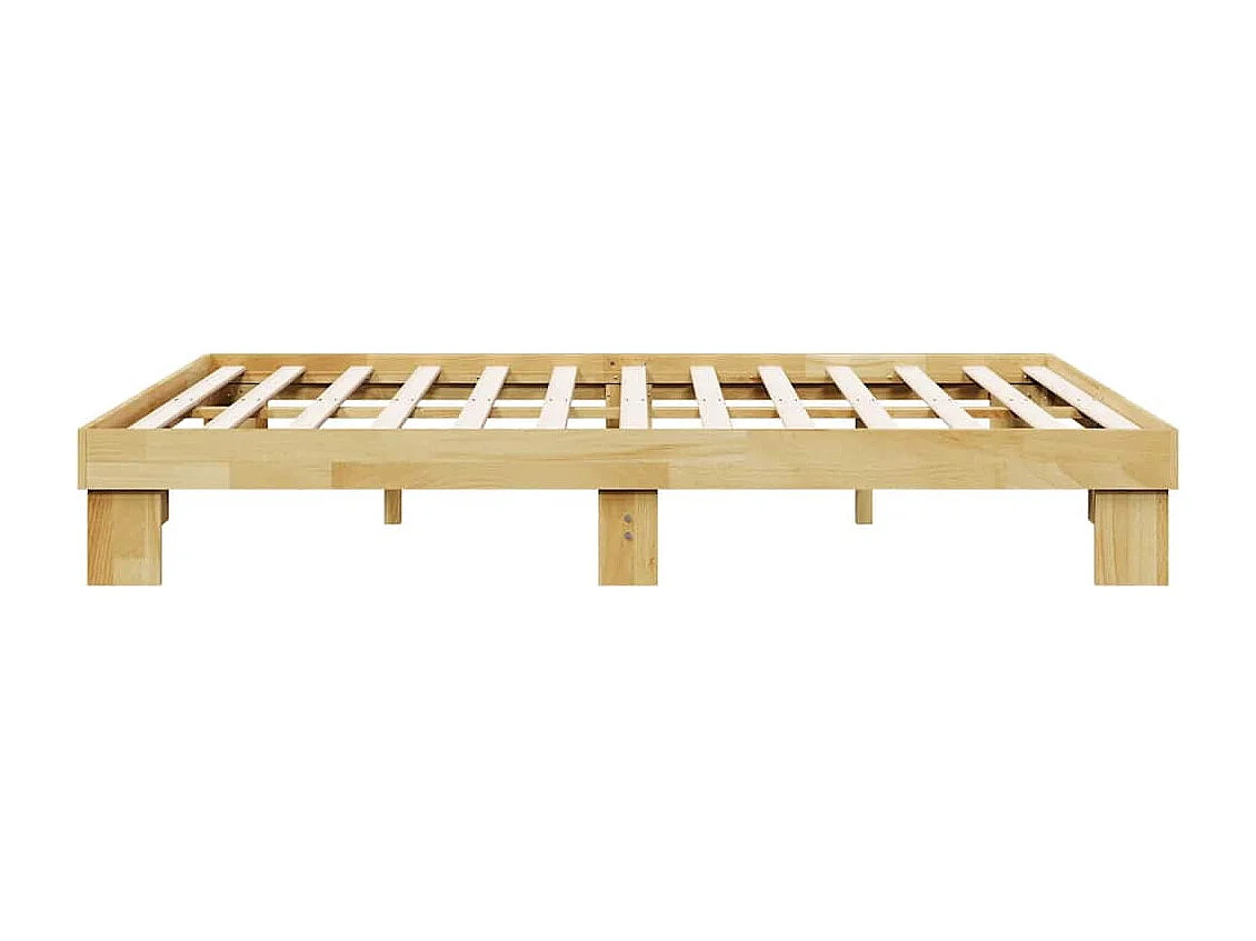 Cadre de lit sans matelas 140x190 cm bois massif de chêne