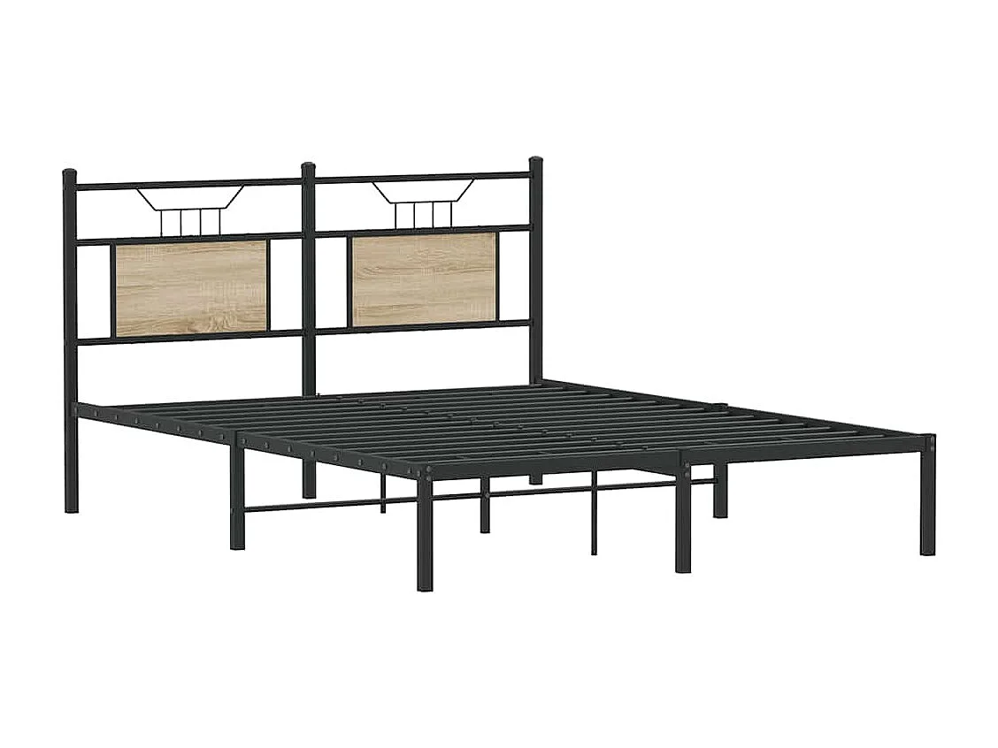 Estructura de cama sin colchón madera roble Sonoma 150x200 cm