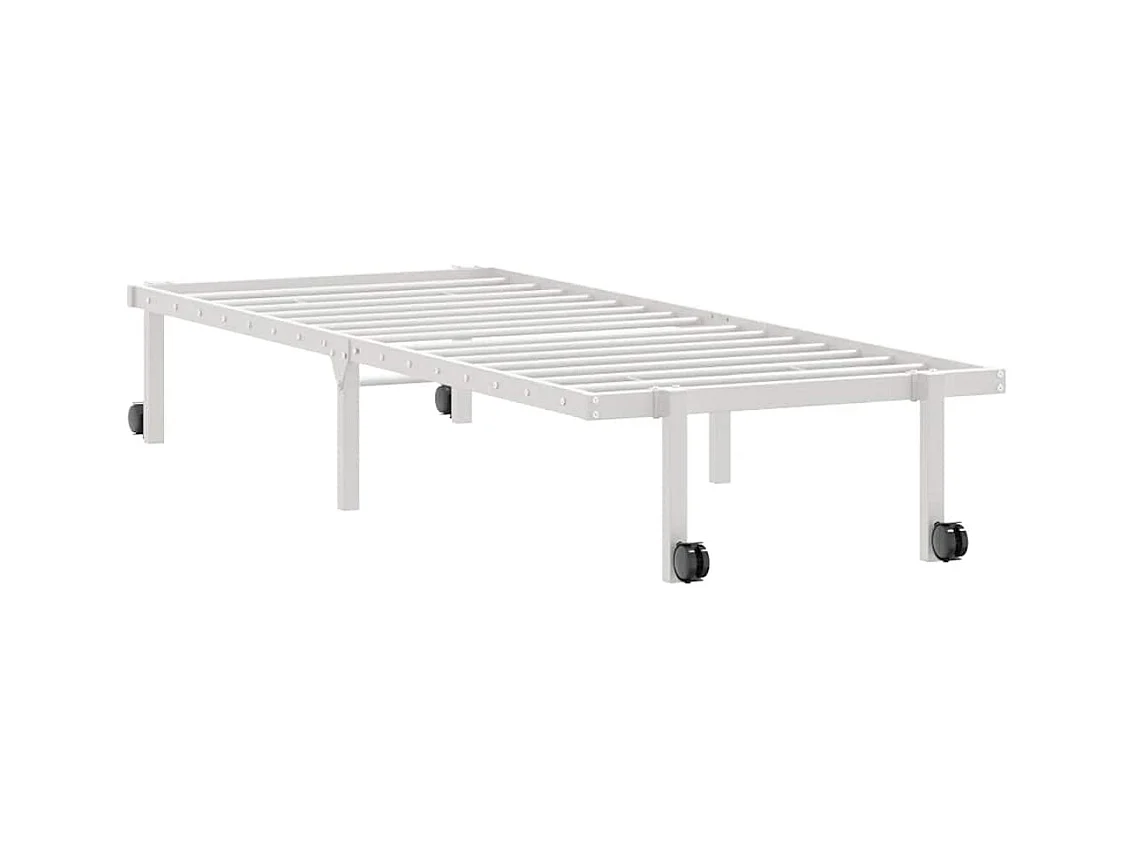 Estrutura de cama sem colchão Dobrável 75x190 cm aço branco