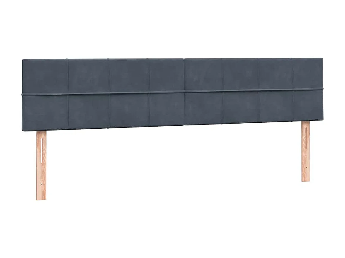 Cama com molas colchões 200x210 cm veludo cinzento-escuro