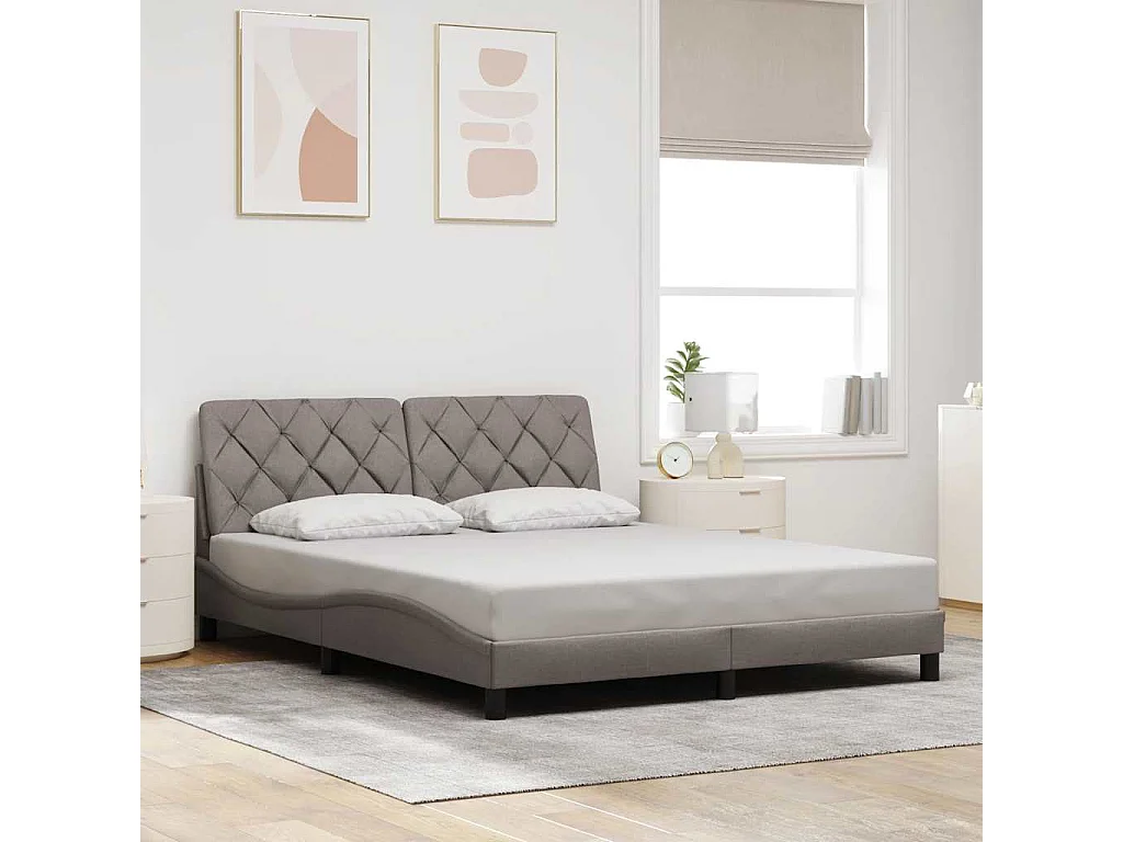 Bedframe zonder matras stof taupe 160x200 cm
