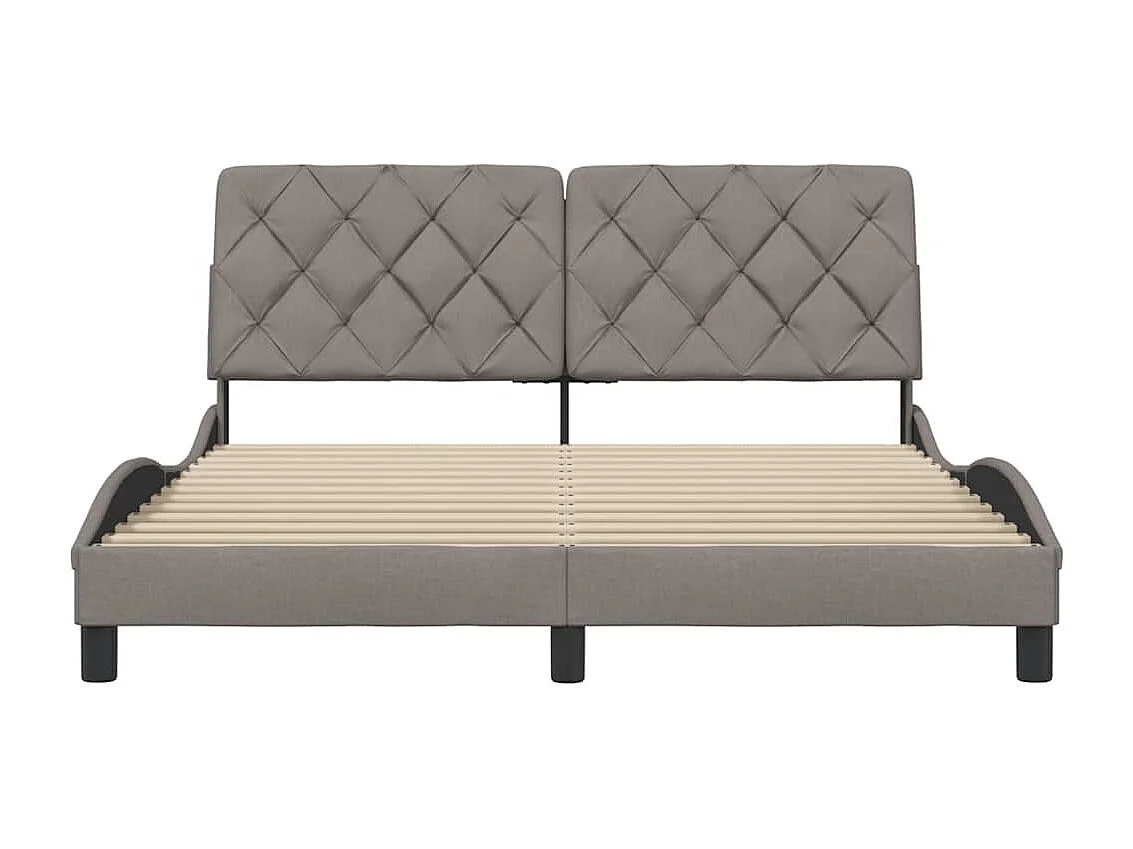 Bedframe zonder matras stof taupe 160x200 cm