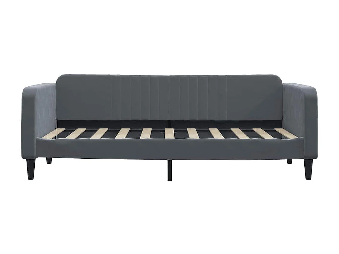 Lit de repos gris foncé 90x190 cm velours