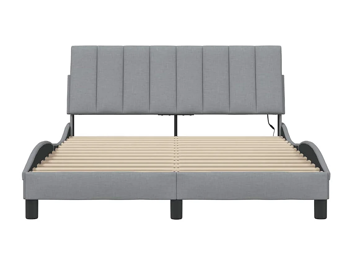 Estructura de cama sin colchón tela gris claro 120x200 cm