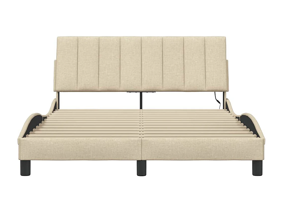 Bedframe zonder matras "Hanko" 120x200 cm stof crèmekleurig
