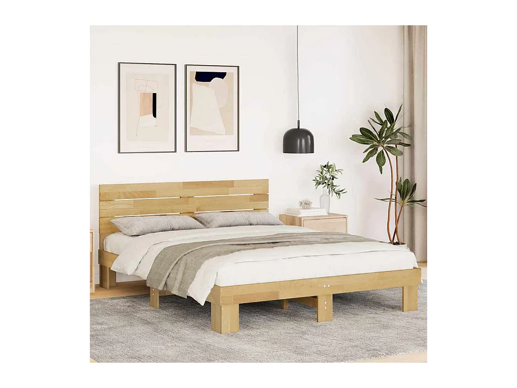 Cadre de lit avec tête de lit sans matelas 140 x 200 cm
