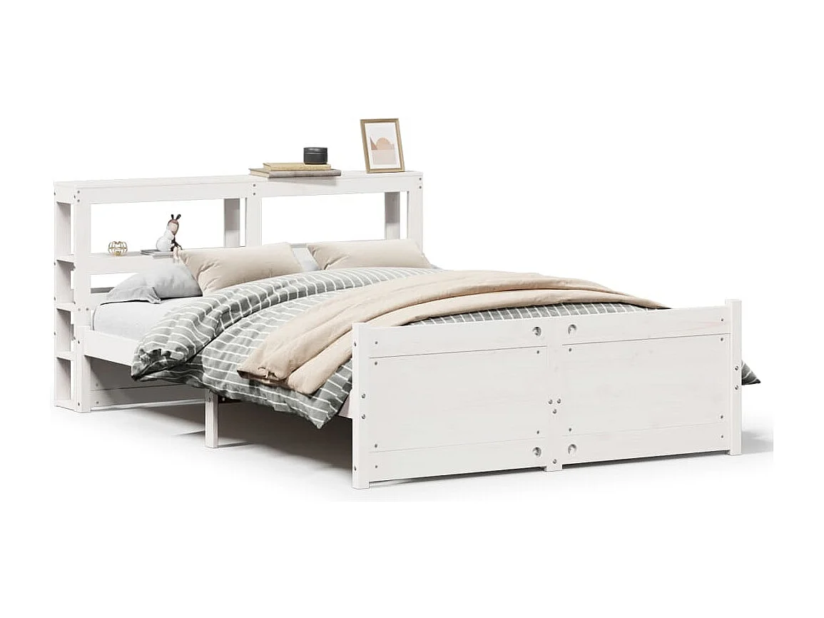 Estrutura de cama com cabeceira sem colchão 160x200 cm branco