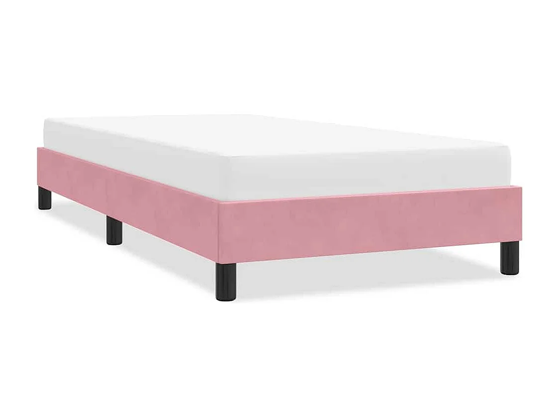 Cadre de lit sans matelas rose 80x220 cm velours