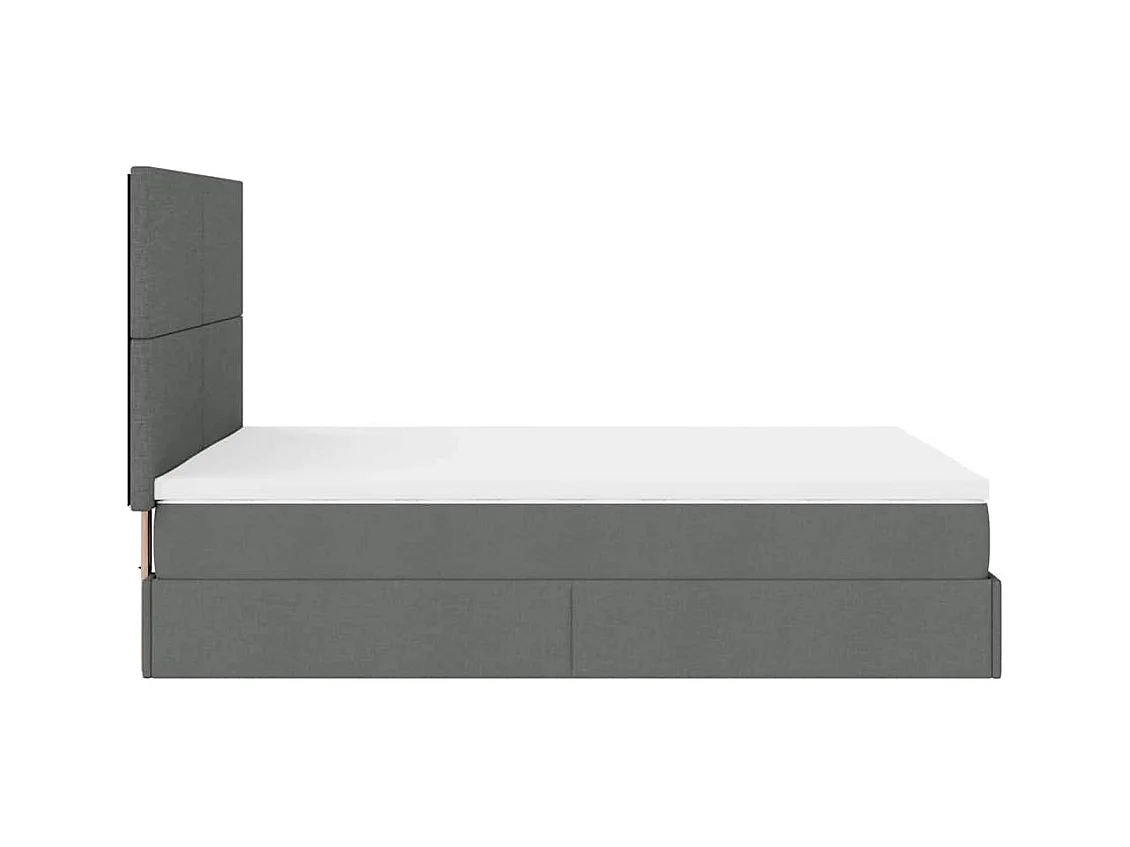 Estructura cama otomana colchón tela gris oscuro 140x190cm