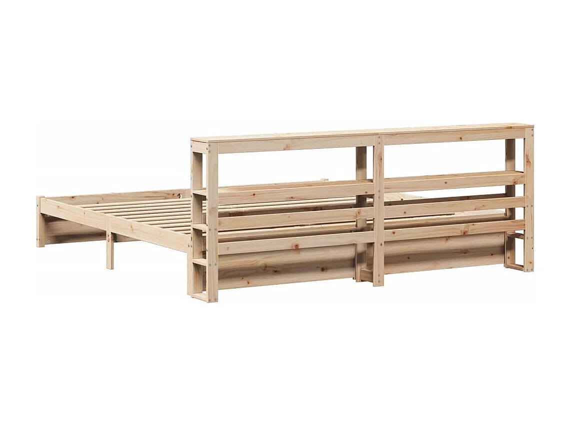 Estrutura de cama com cabeceira 180x200 cm pinho maciço