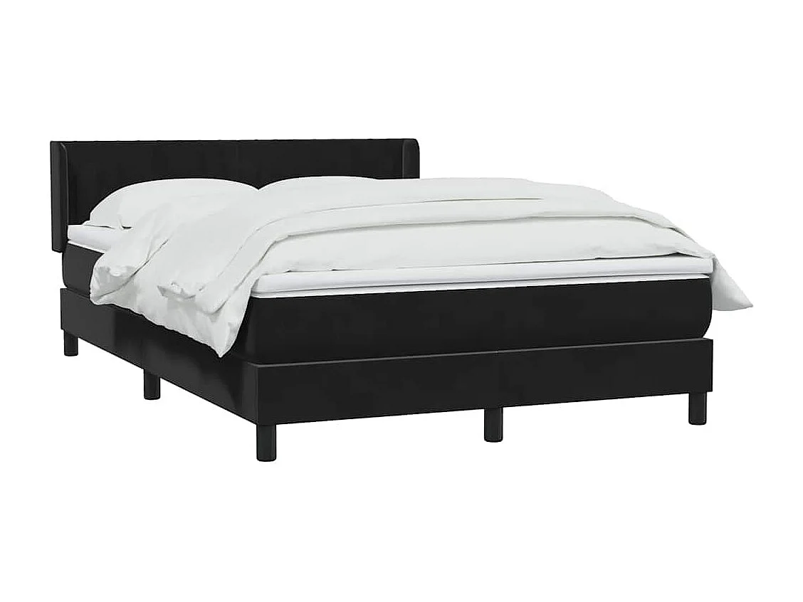 Cama com molas/colchão 140x220 cm veludo preto