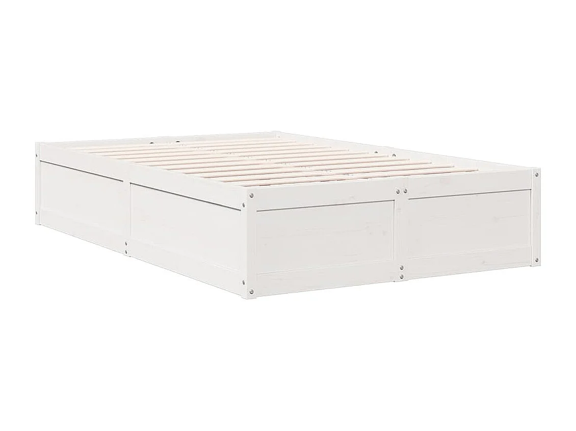 Cama com estante sem colchão 120x190 cm pinho maciço branco