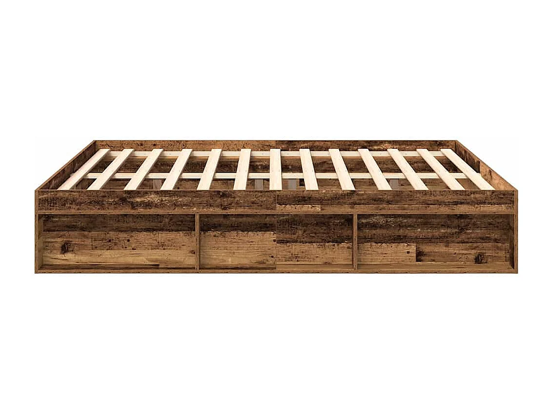 Cadre de lit sans matelas vieux bois 200x200 cm bois ingénierie