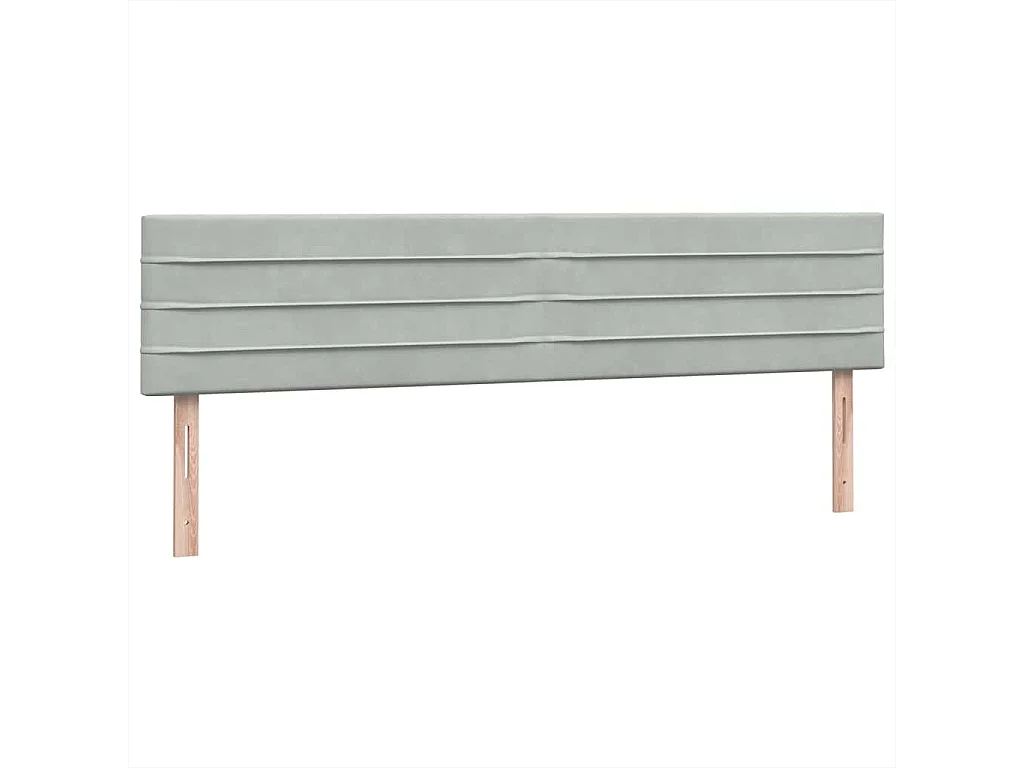 Cama box spring con colchón terciopelo gris claro 180x210 cm