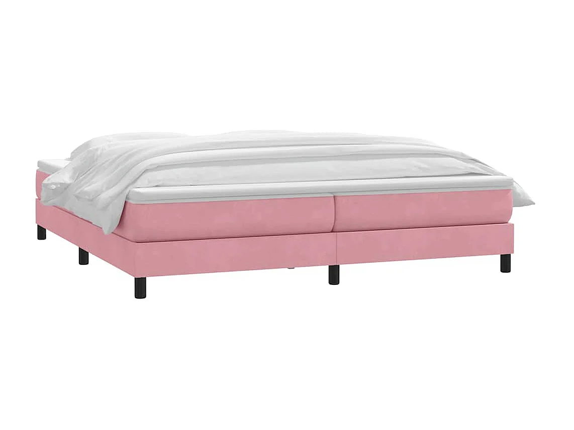 Cama com molas/colchão 180x210 cm veludo Rosa