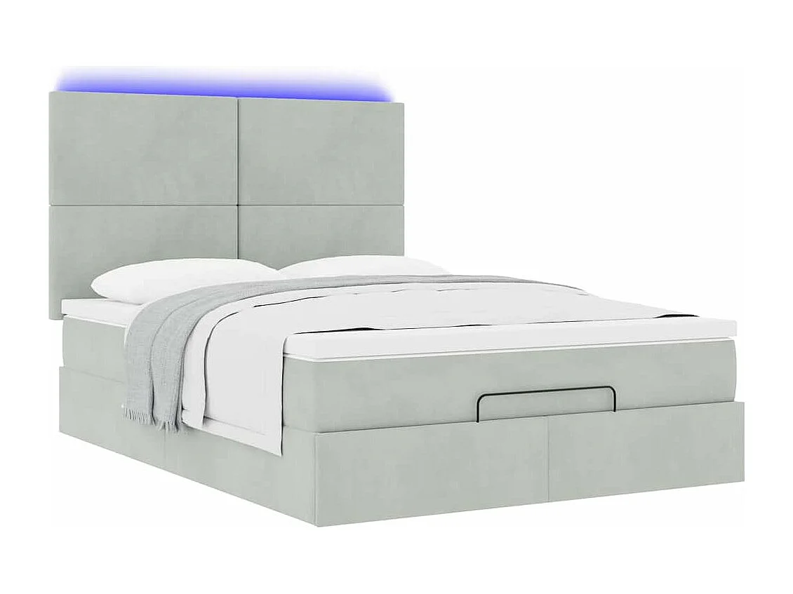 Estructura cama otomana con colchones gris claro 140x200cm