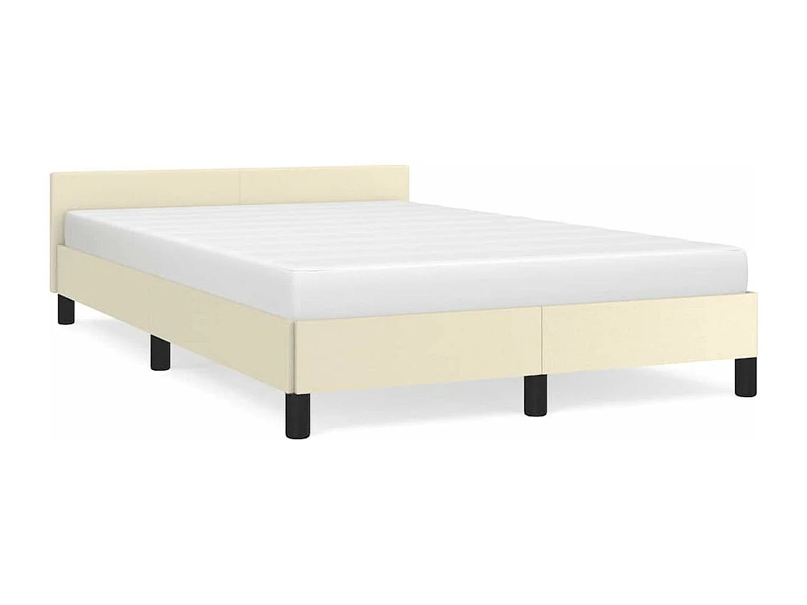 Cadre de lit sans matelas crème 120x190 cm similicuir