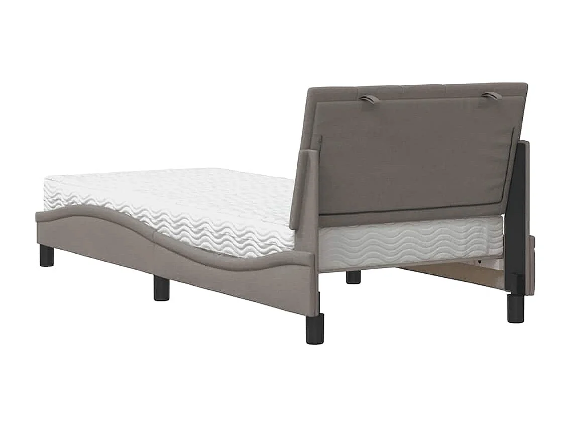 Cama con colchón tela gris taupe 80x200 cm