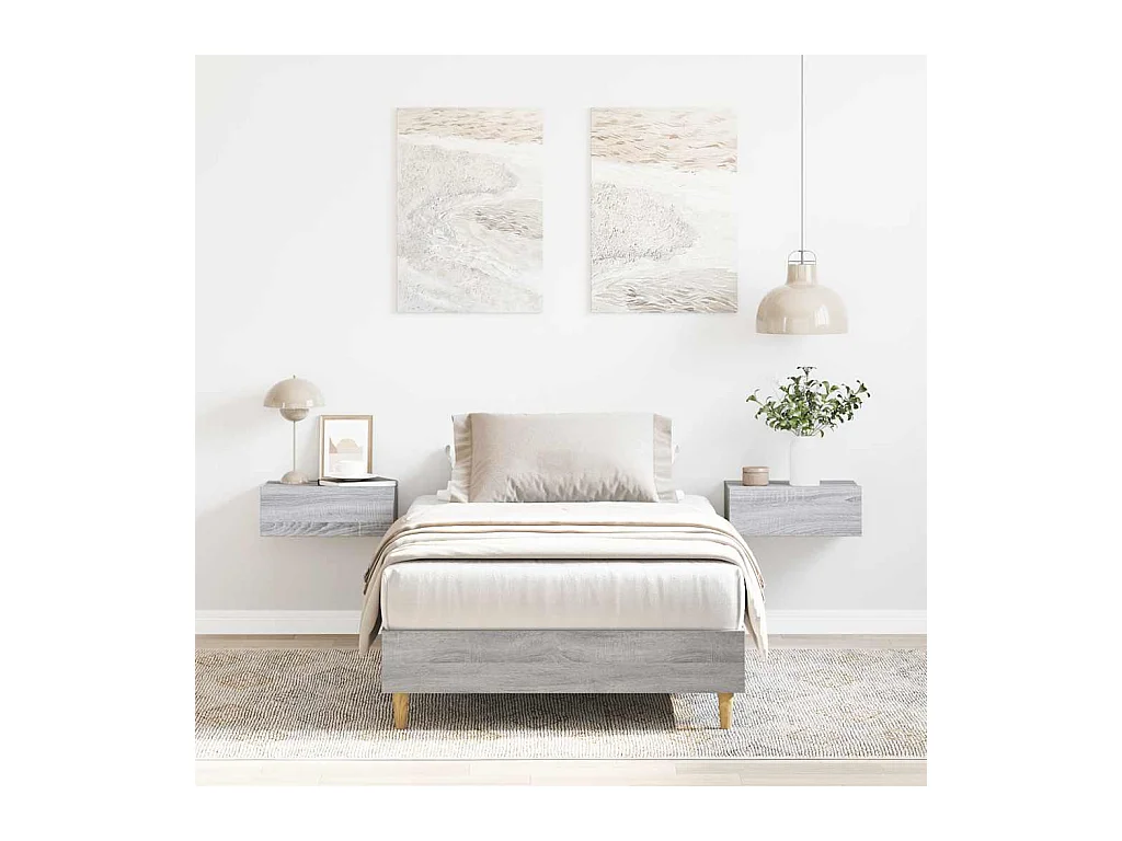 Cadre de lit sans matelas sonoma gris 75x190 cm