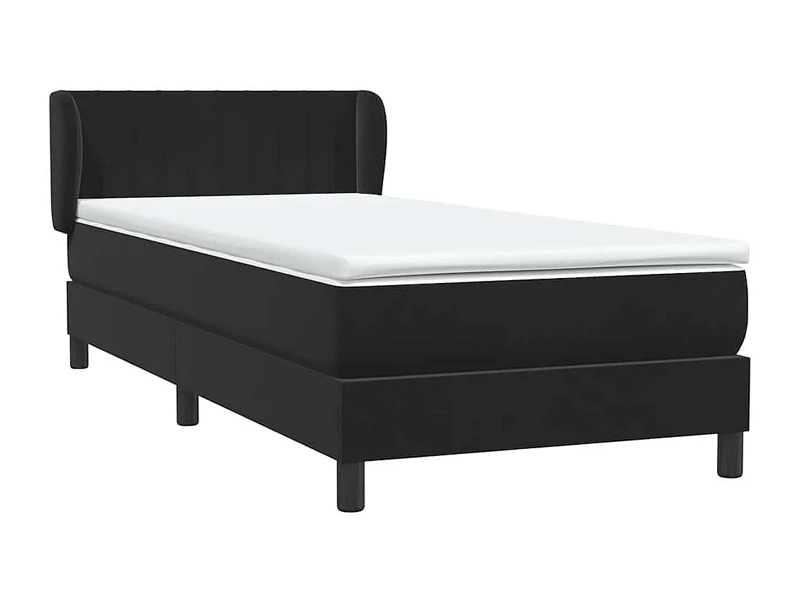 Cama box spring com colchão 90x210 cm veludo preto