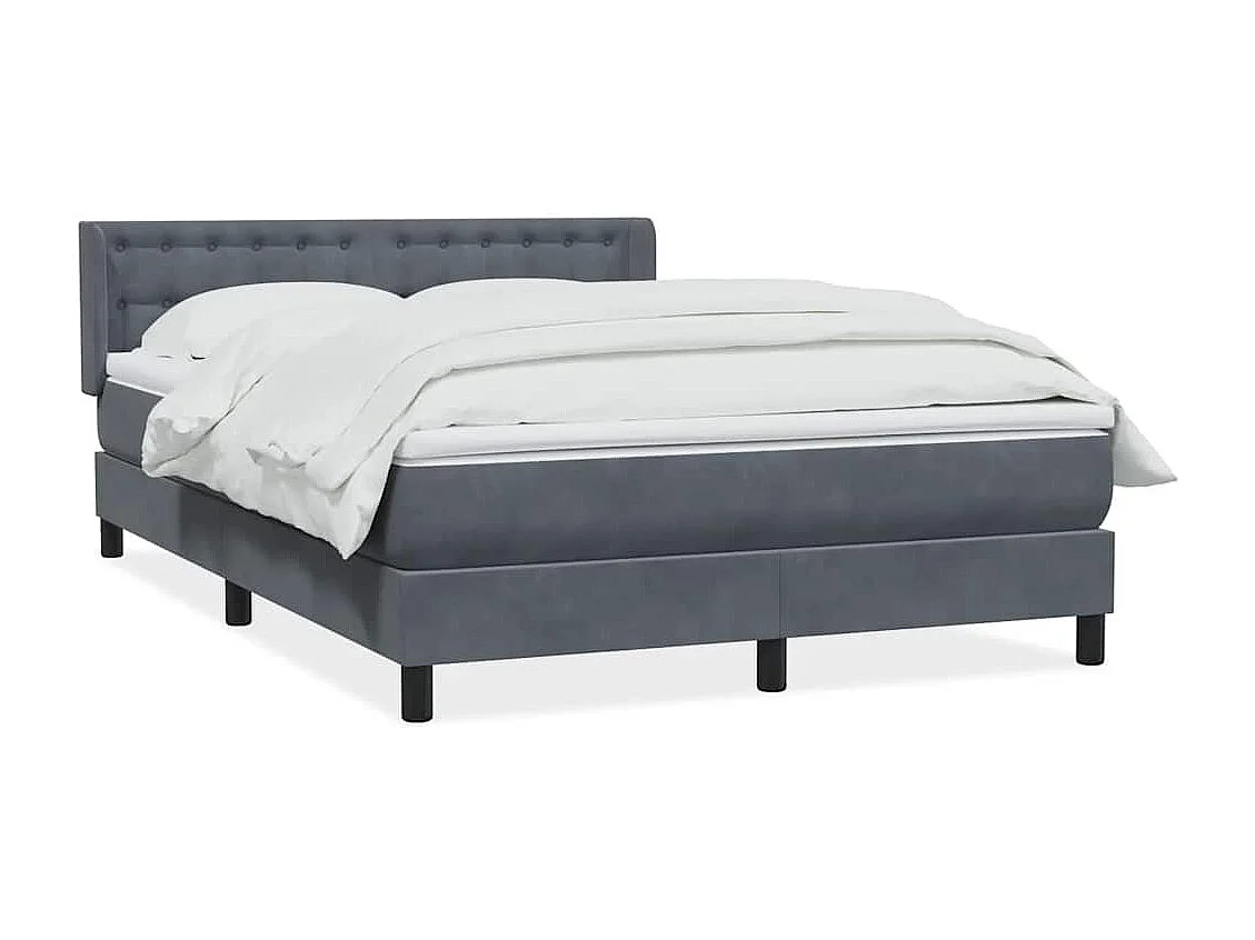 Boxspring met matras fluweel donkergrijs 140x210 cm