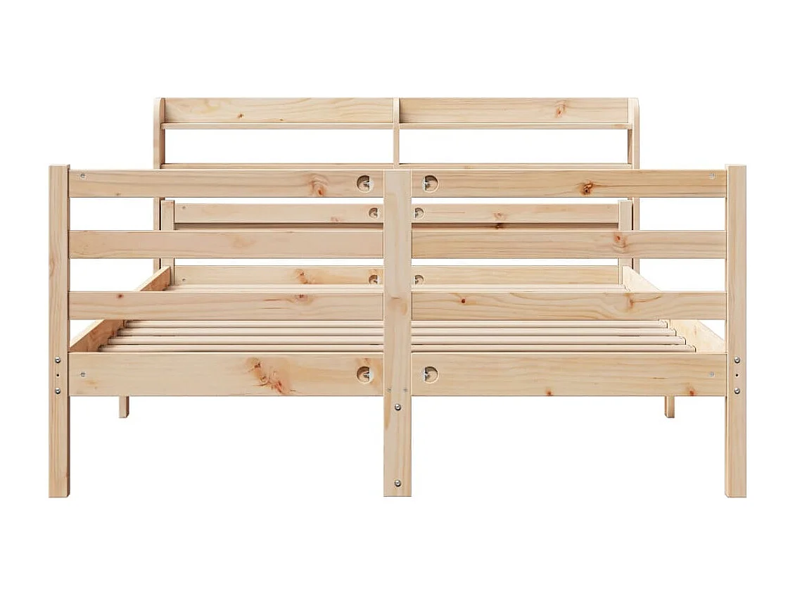 Estrutura cama com cabeceira 140x190 cm pinho maciço