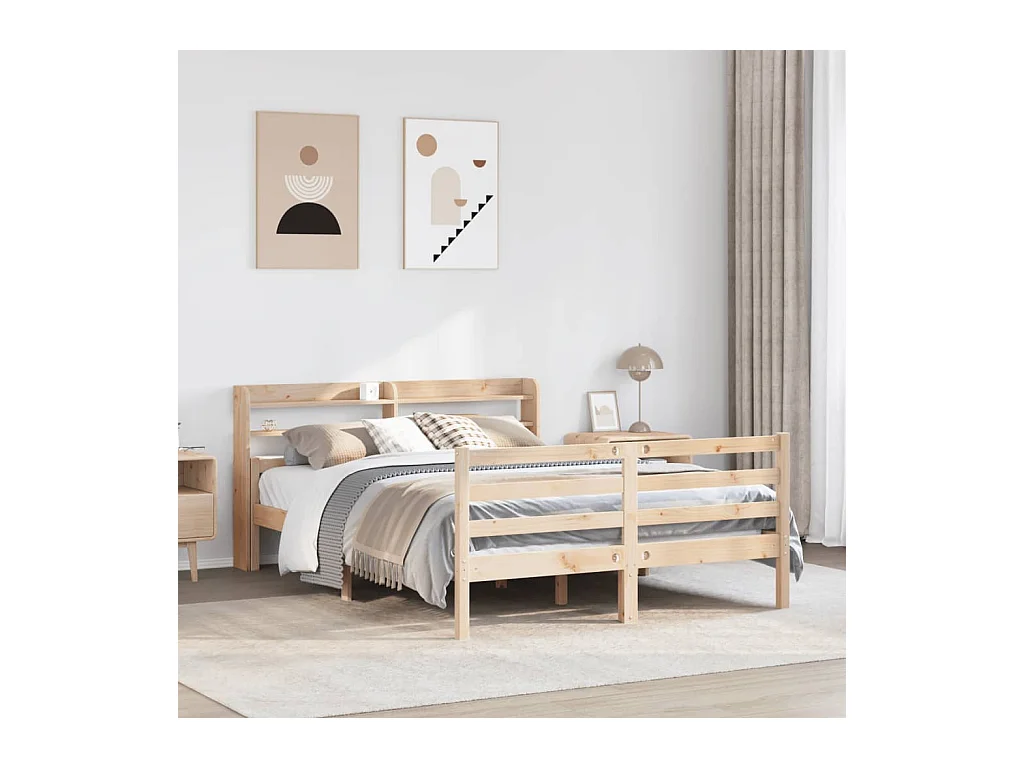 Cadre de lit avec tête de lit sans matelas 140x190 cm