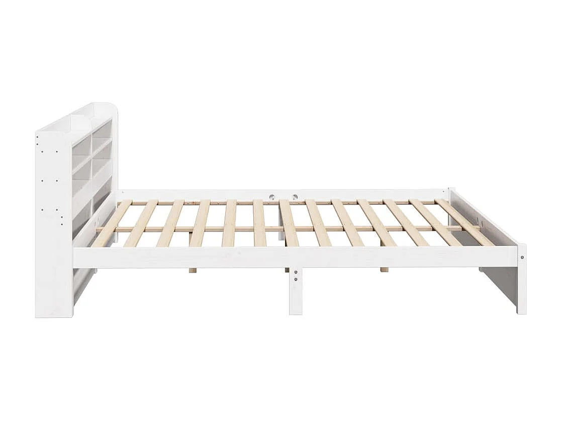 Bedframe met hoofdeinde zonder matras 200x200 cm wit
