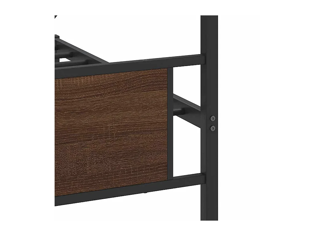 Estrutura cama sem colchão 193x203 cm metal carvalho castanho