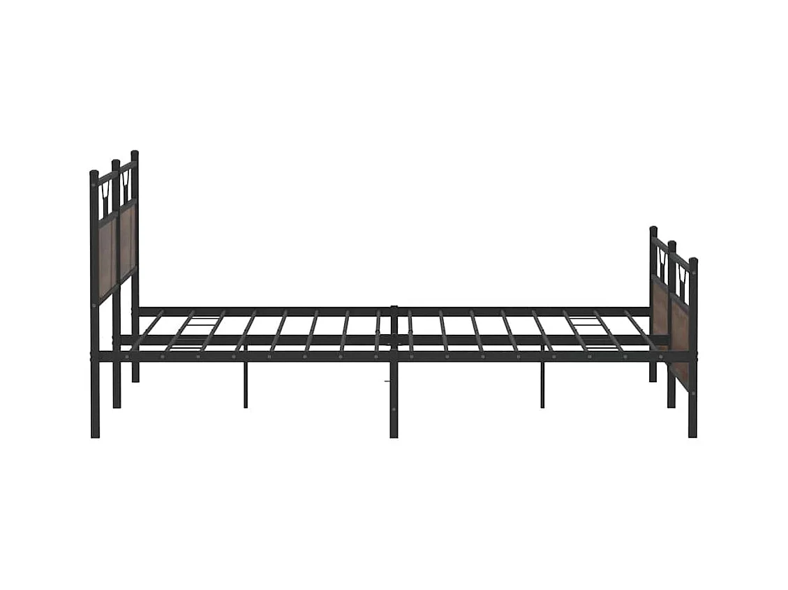Estrutura cama sem colchão 193x203 cm metal carvalho castanho