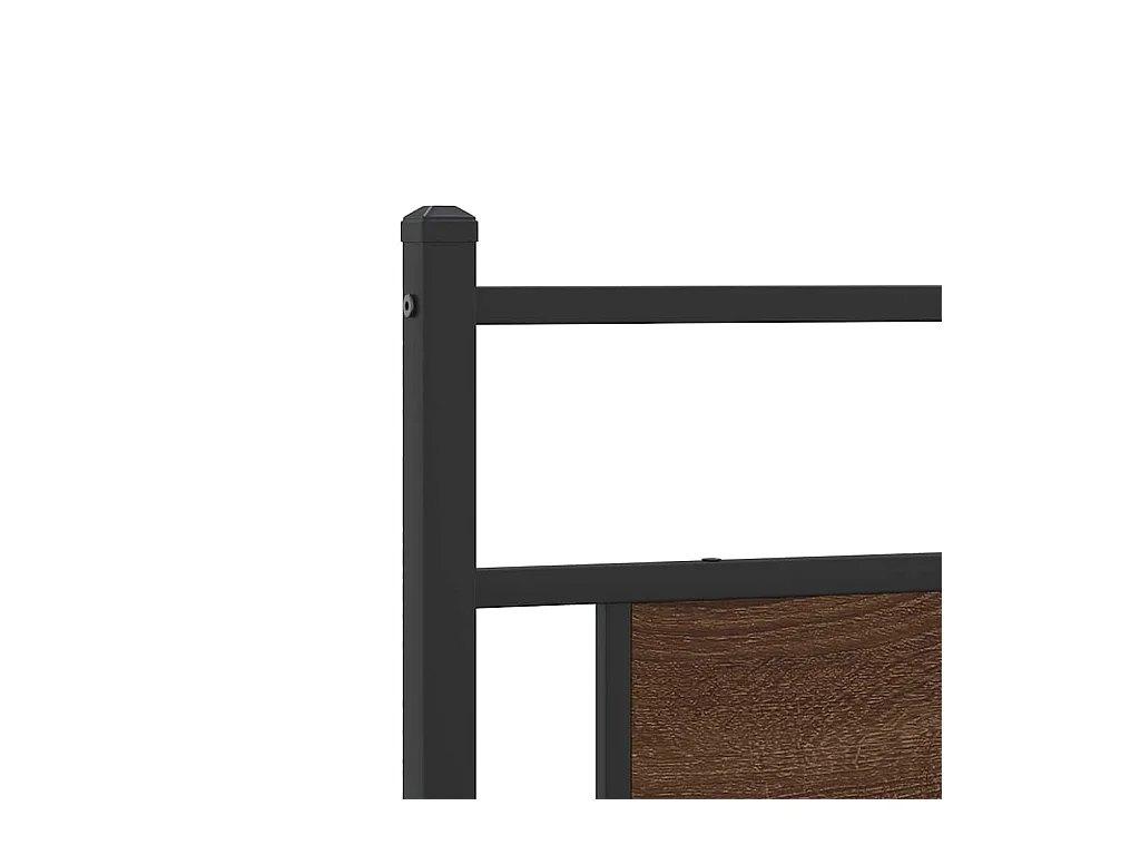 Estrutura cama sem colchão 193x203 cm metal carvalho castanho