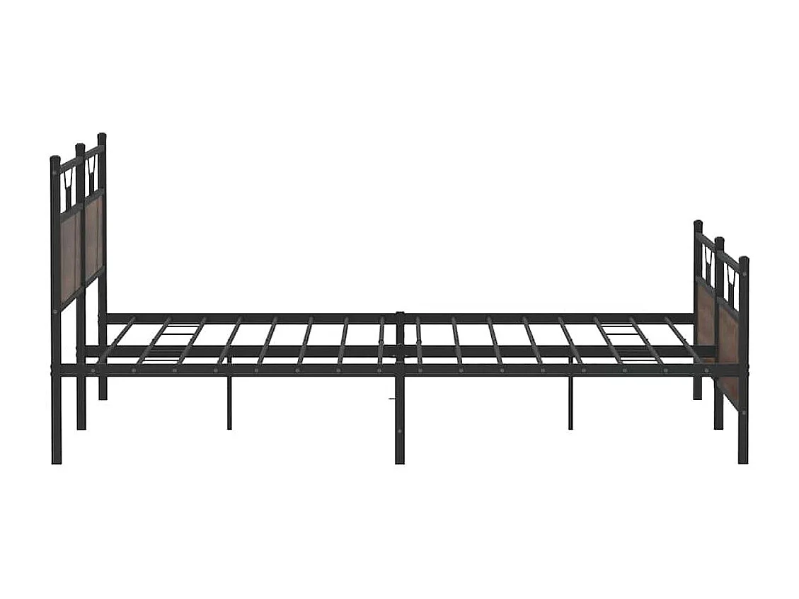Estrutura cama sem colchão 193x203 cm metal carvalho castanho