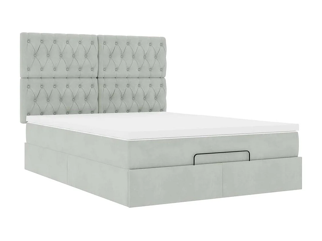 Estructura cama otomana colchones gris claro 140x190cm