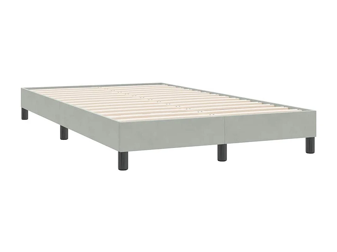 Cama boxspring com colchão 120x220 cm veludo cinzento-claro