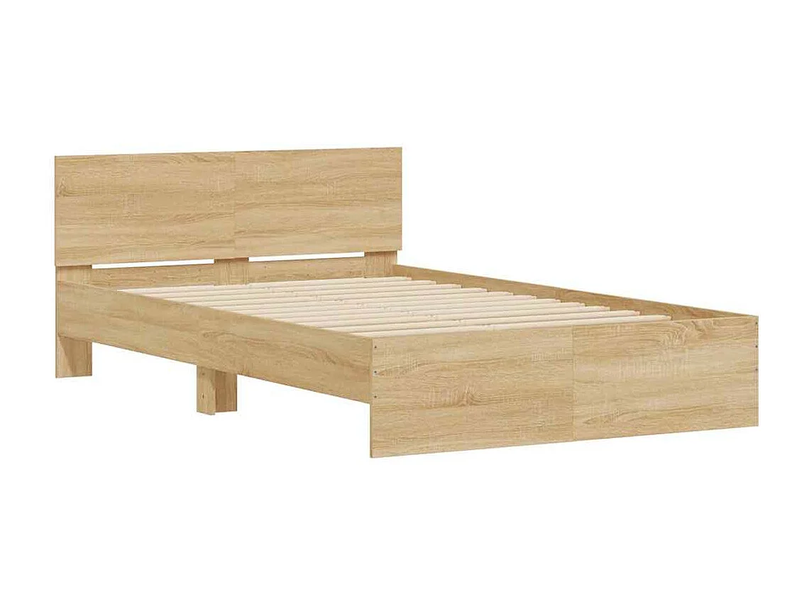 Cadre de lit avec tête de lit et LED chêne sonoma 140x190 cm