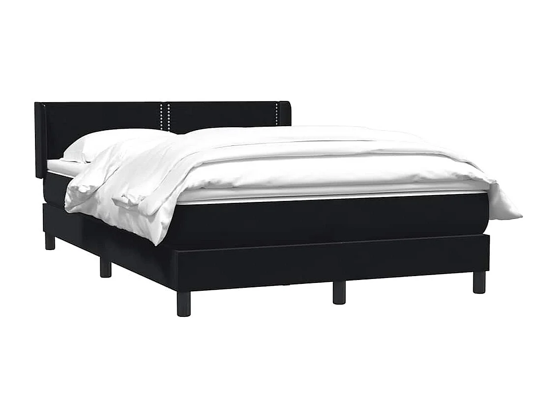 Boxspring met matras fluweel zwart 160x210 cm