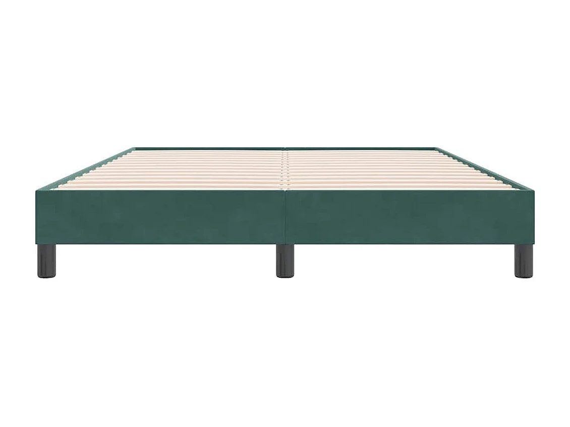 Estrutura de cama sem colchão 140x220 cm veludo verde-escuro