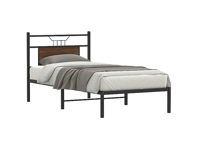 Cadre de lit sans matelas chêne marron 90x200cm bois ingénierie