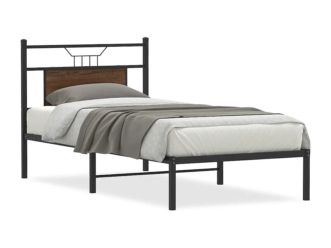 Cadre de lit sans matelas chêne marron 90x200cm bois ingénierie