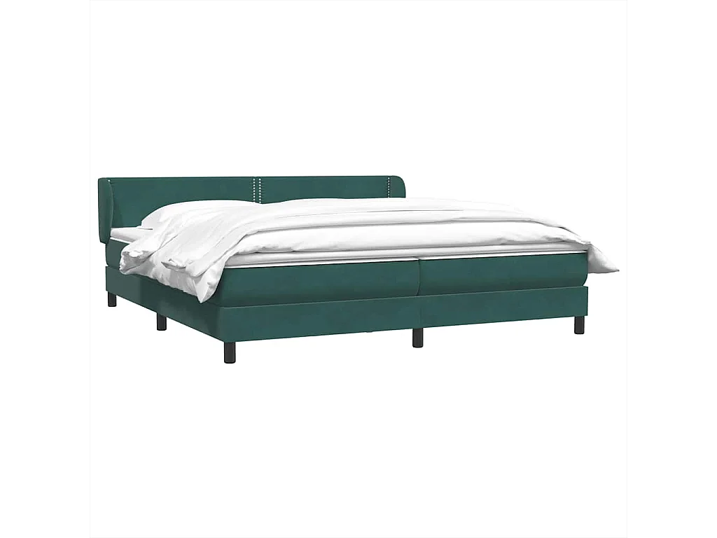 Cama box spring con colchones terciopelo verde oscuro 180x220cm