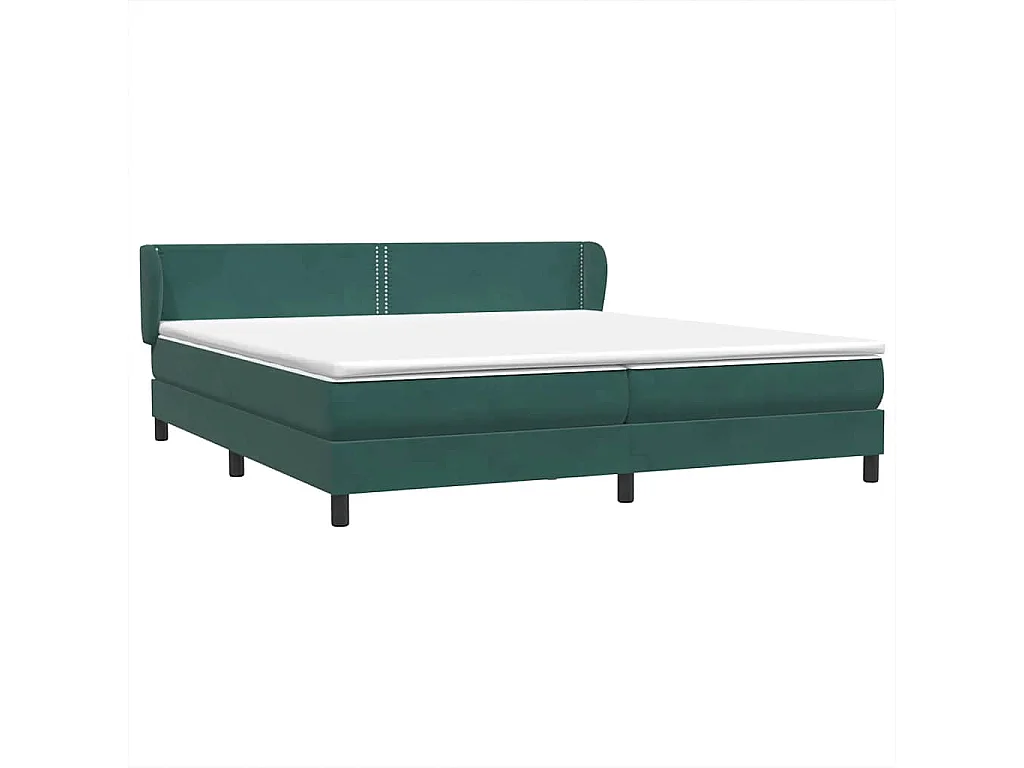 Cama box spring con colchones terciopelo verde oscuro 180x220cm