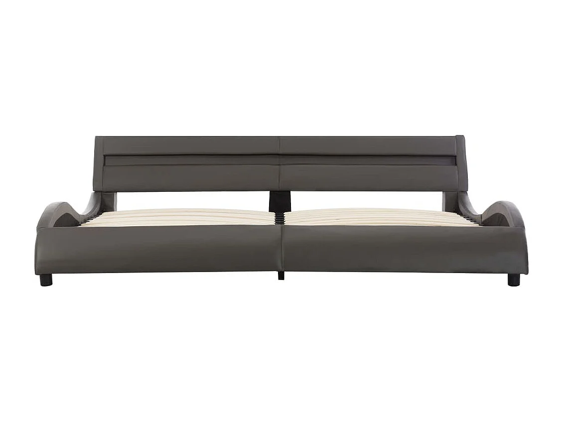 Cadre de lit avec LED Gris Similicuir 180 x 200 cm