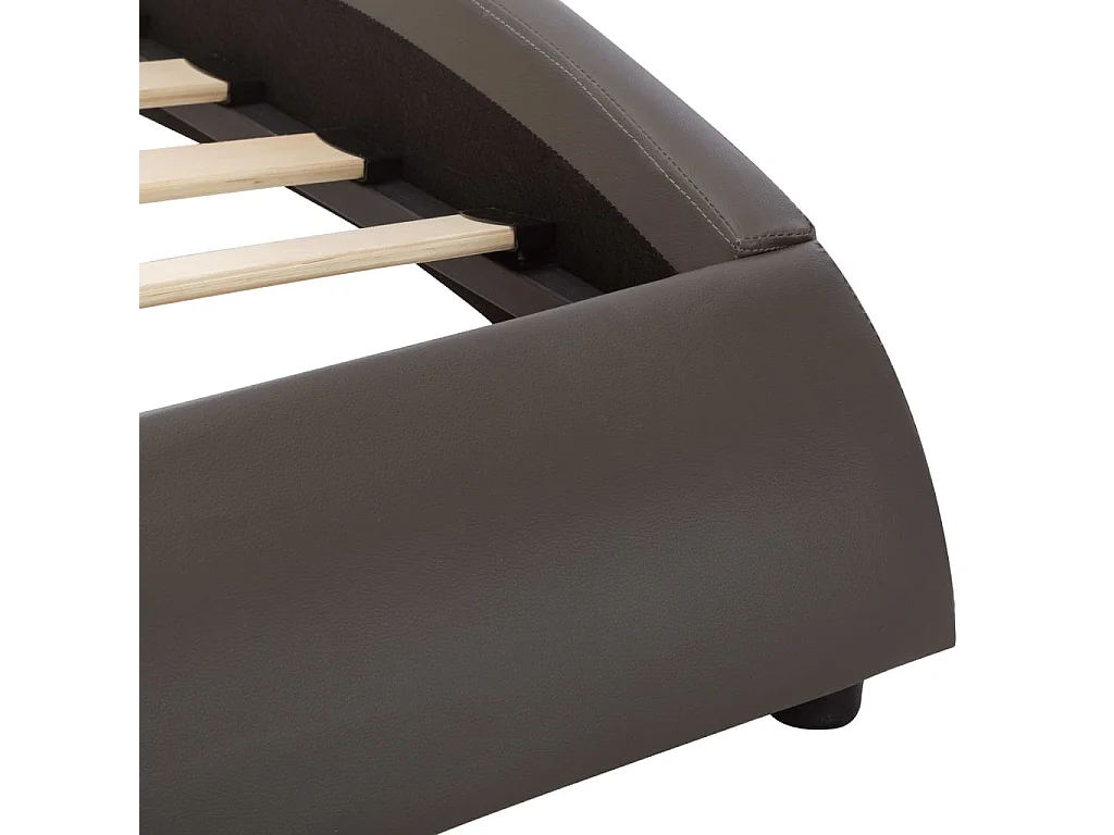 Cadre de lit avec LED Gris Similicuir 180 x 200 cm