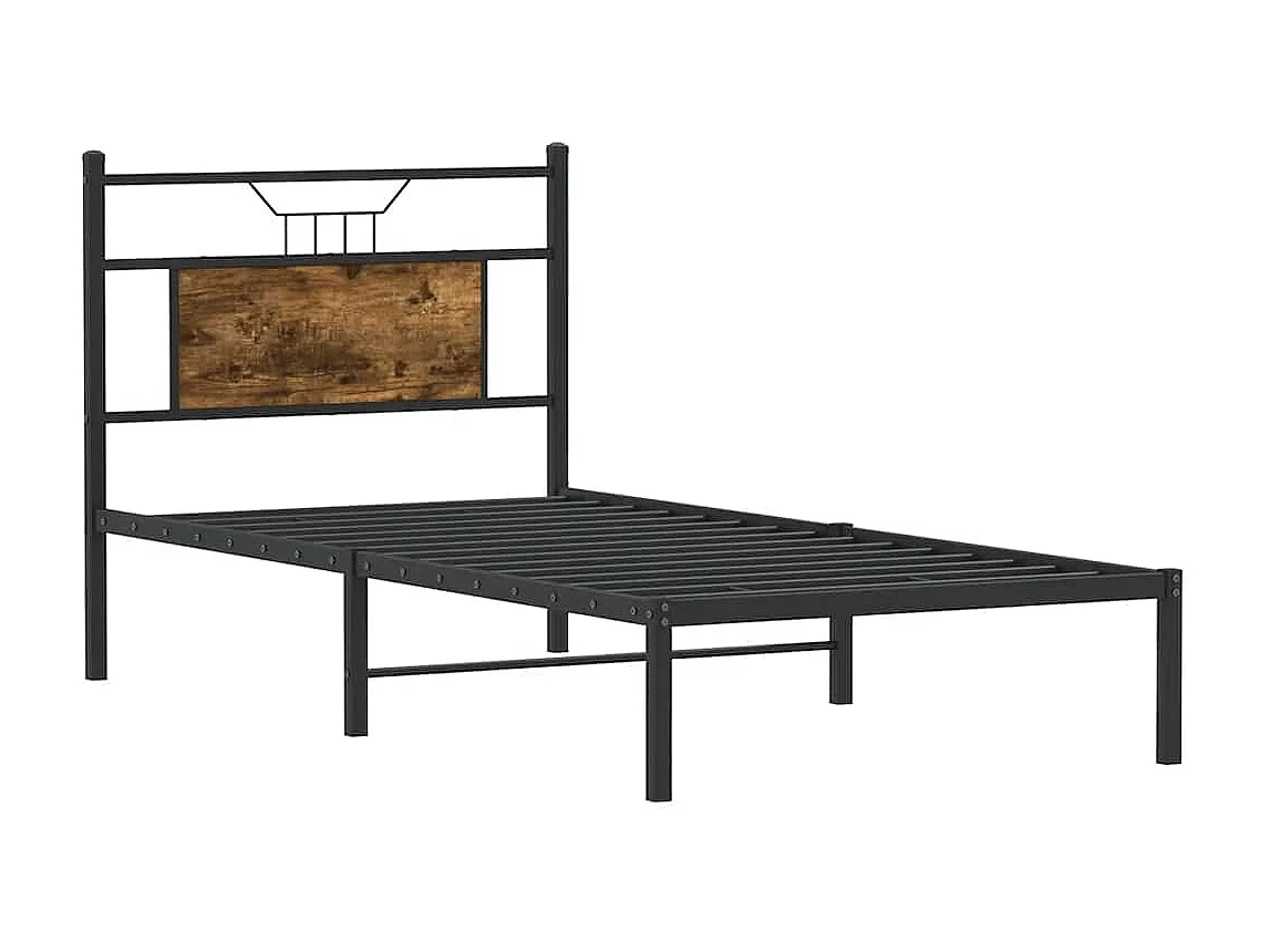 Cadre de lit sans matelas chêne fumé 90x190cm bois d'ingénierie