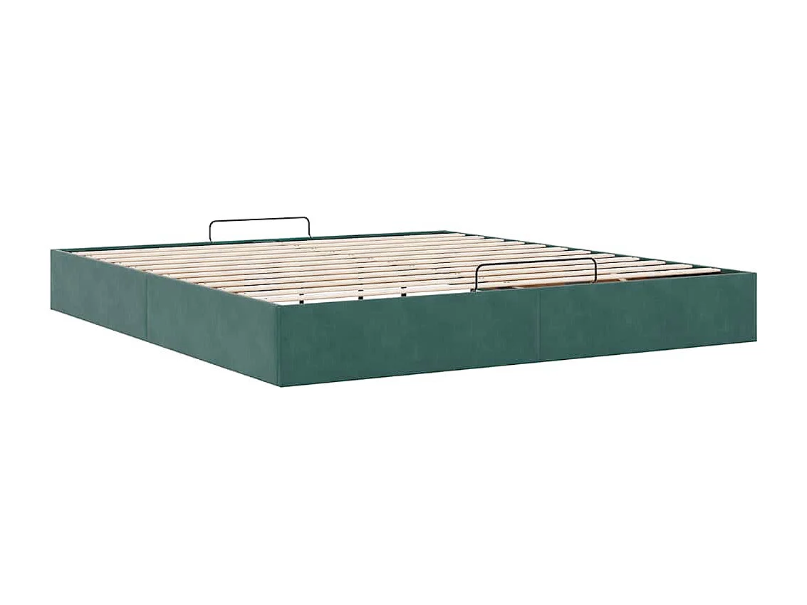 Estructura de cama otomana sin colchón verde oscuro 200x200 cm