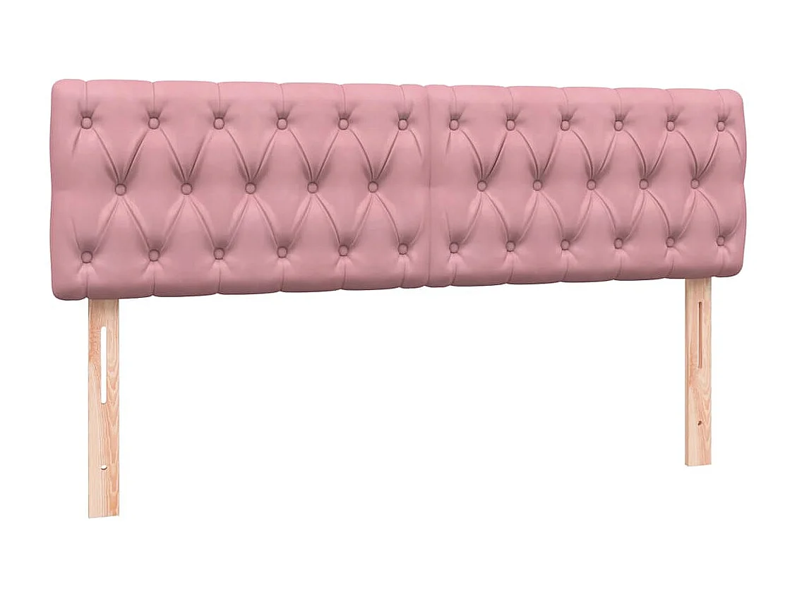 Sommier à lattes de lit avec matelas rose 160x210 cm velours