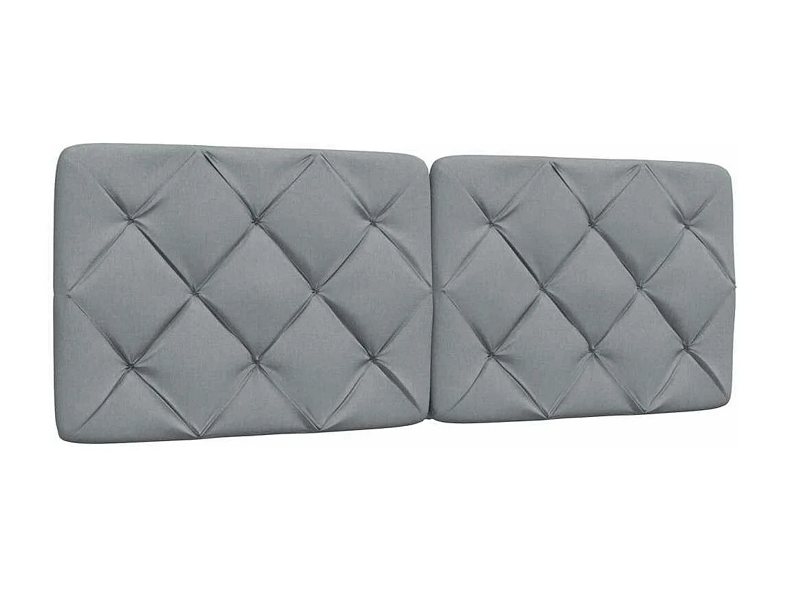 Cadre de lit avec LED sans matelas gris clair 140x190 cm tissu