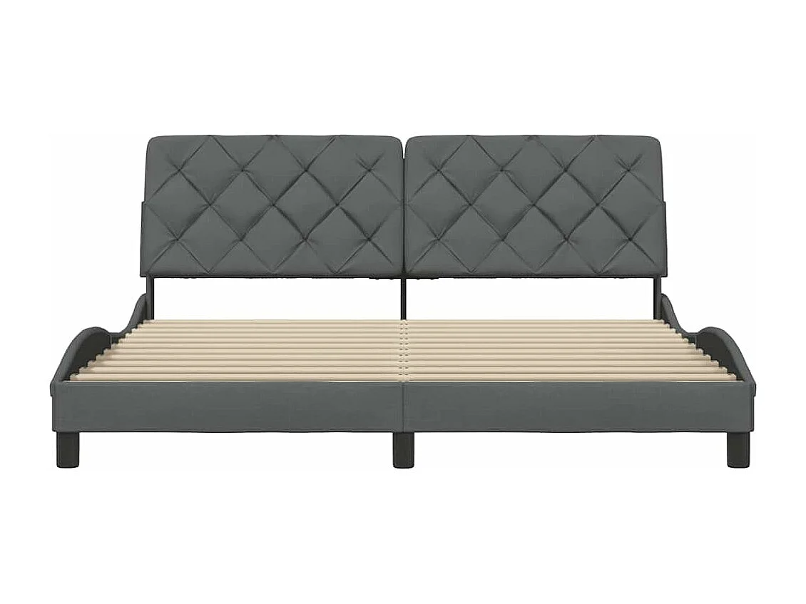 Cadre de lit sans matelas gris foncé 180x200 cm tissu