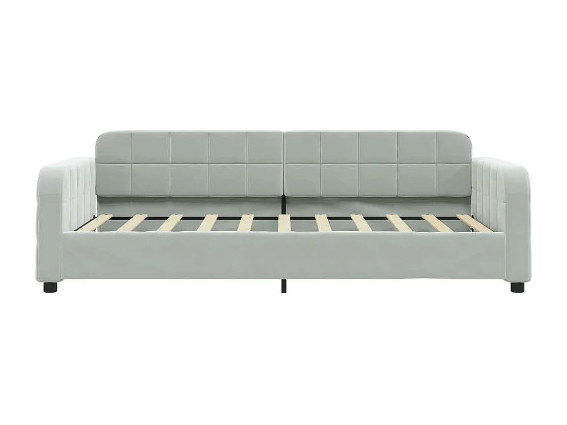 Lit de jour avec matelas gris clair 90x190 cm velours