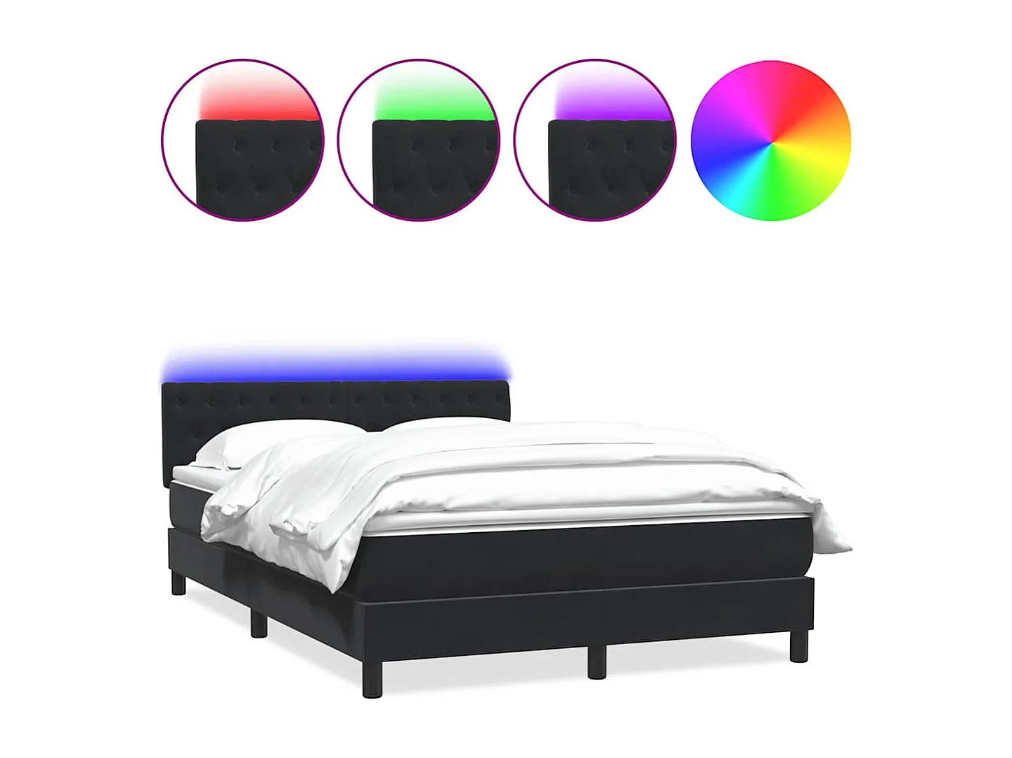 Boxspring met matras fluweel zwart 160x210 cm